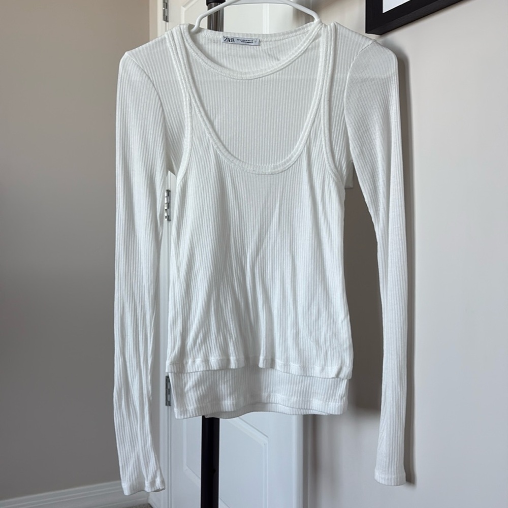 Zara Tank Top Long Sleeve Shirt